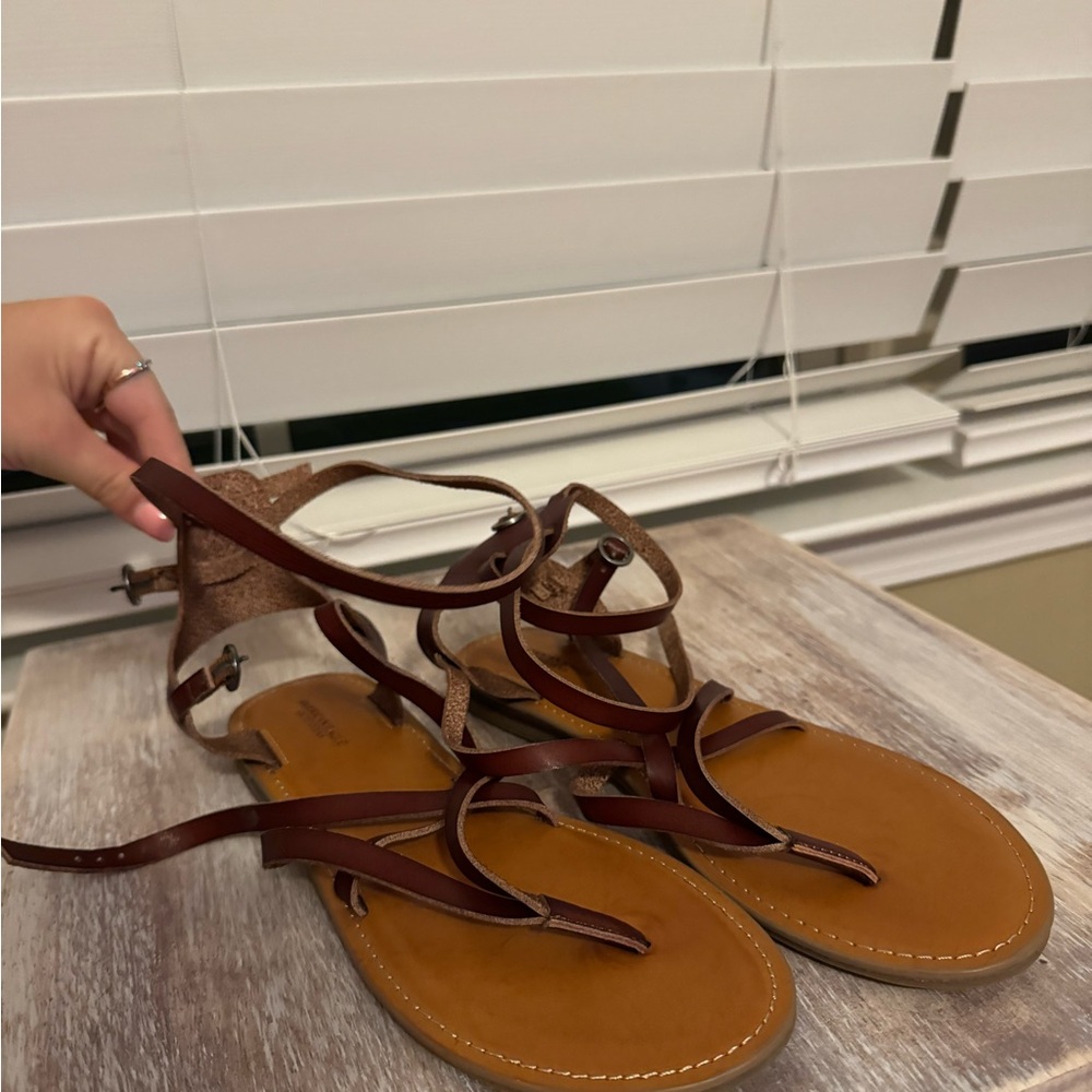 American Eagle Brown Leather Sandals